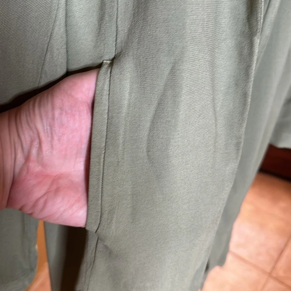 Transit Par Such Sage Green Long Open Front Cardigan Size 2